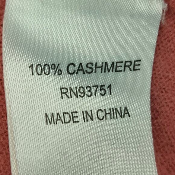 Incashmere 100% Cashmere 3/4 Sleeve Open Front Cardigan Women’s SZ LG Pink EUC - Picture 11 of 13